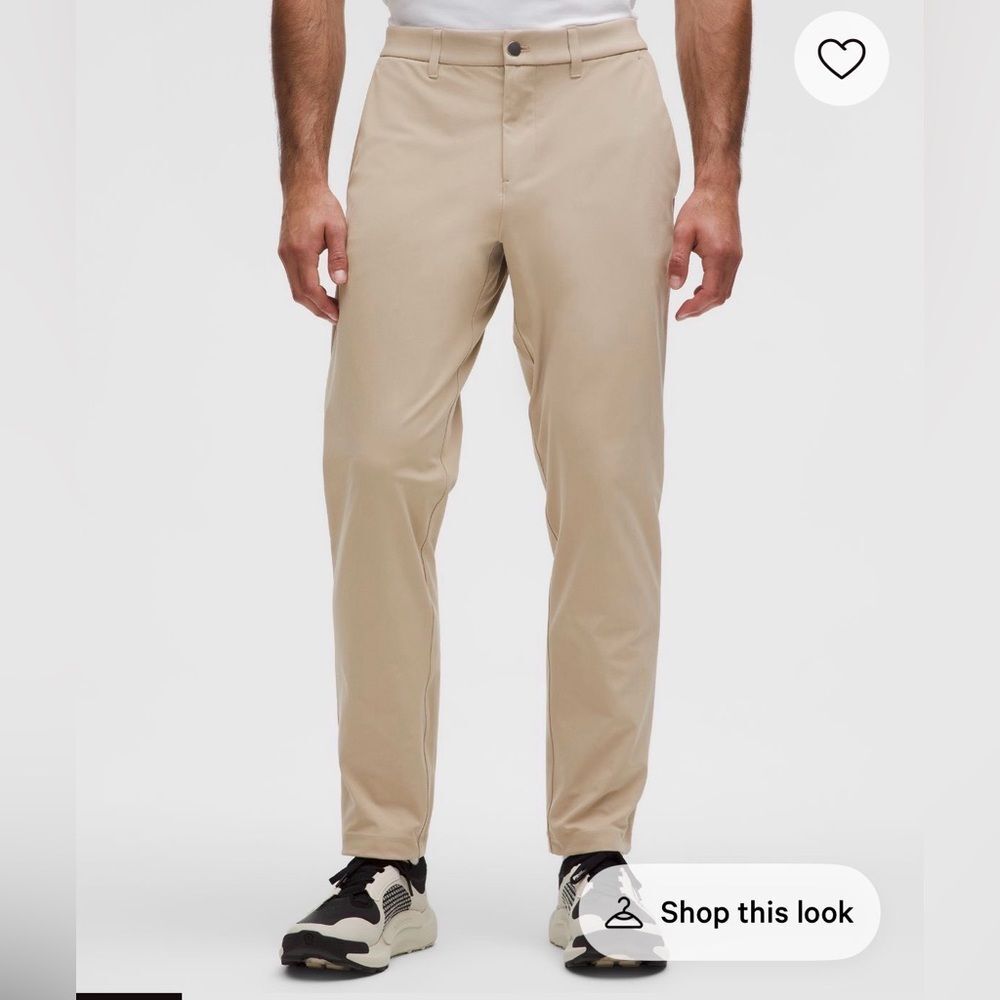 Lululemon ABC Classic Fit Trouser Men's Size 38 Khaki/Tan Warpstreme